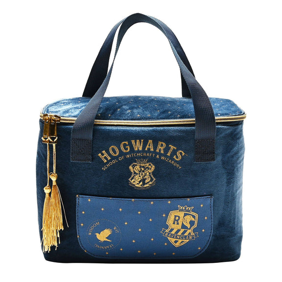Sac à lunch isotherme Harry Potter Serdaigle en velours bleu profond avec blason doré