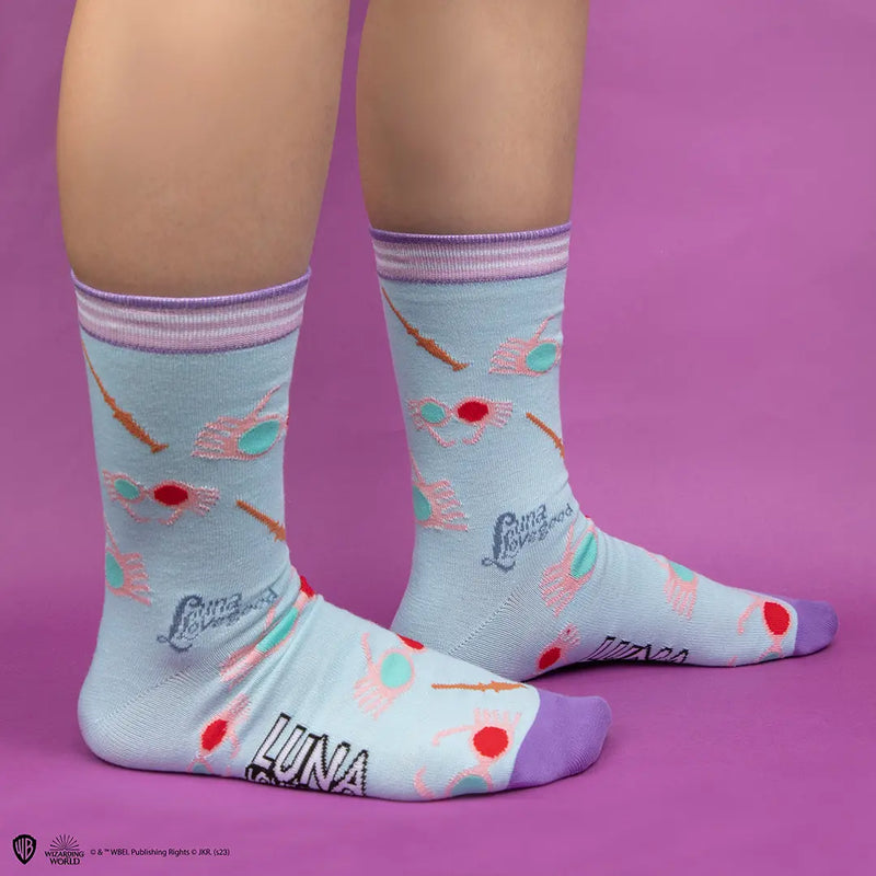 Lot de 3 paires de chaussettes Harry Potter Luna Lovegood colorées, taille 35 à 45
