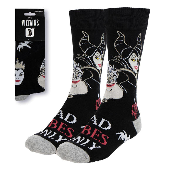 Chaussettes noires Disney Villains Bad Vibes Only avec Ursula, Maléfique et la Méchante Reine