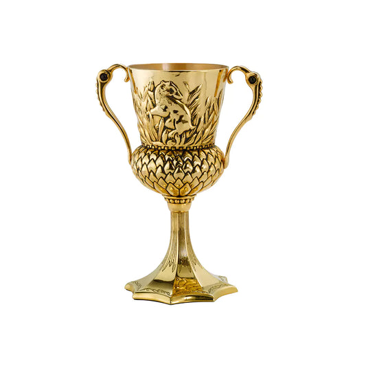 Réplique Coupe de Helga Poufsouffle Noble Collection, blaireau sculpté et ornements dorés
