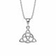 Collier Triquetra en argent 925, pendentif nœud celtique à trois arcs