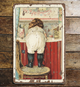 Plaque métal style victorien pour salle de bain d'enfant, aspect vieilli et patiné