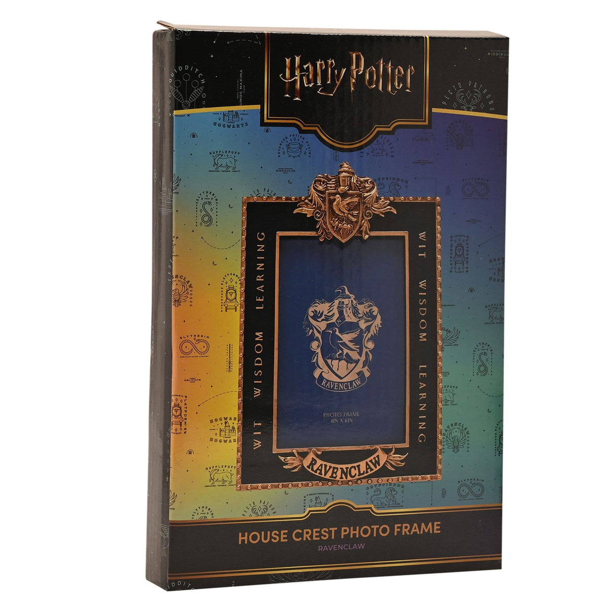 Cadre photo Harry Potter Serdaigle bleu profond aux détails dorés, blason en relief, 10 × 15 cm