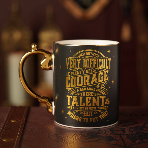 Mug en céramique Harry Potter Choixpeau magique noir à motifs dorés, collection Warner Bros