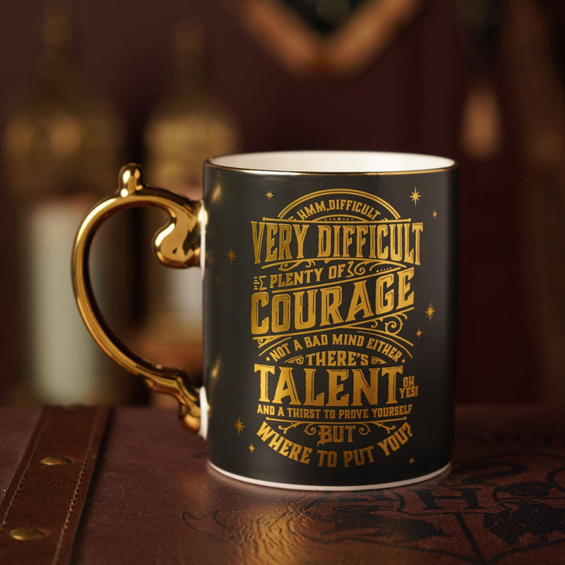 Mug en céramique Harry Potter Choixpeau magique noir à motifs dorés, collection Warner Bros