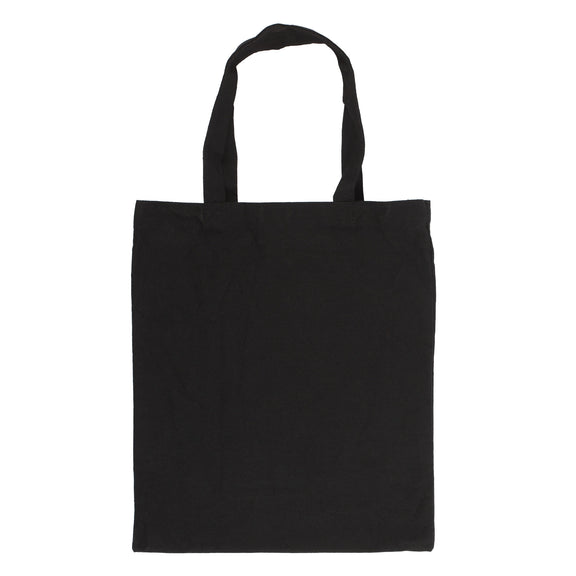 Tote bag noir à motifs ésotériques blancs, chapeaux de sorcière, pentacles, cristaux et lunes