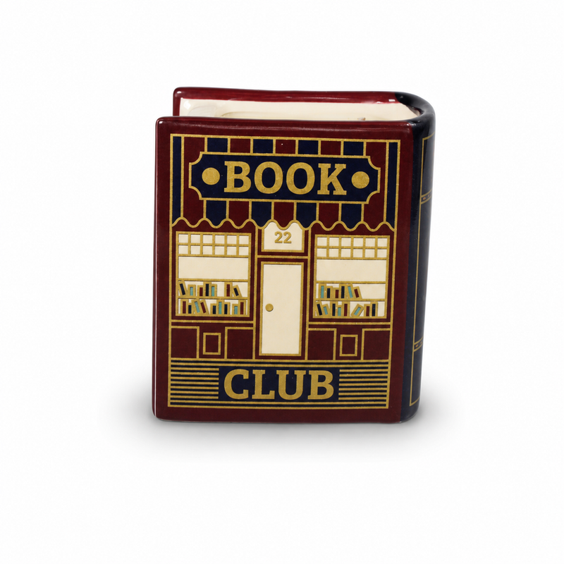 Bougie Book Club en céramique en forme de livre ancien, parfum citron vert basilic laurier
