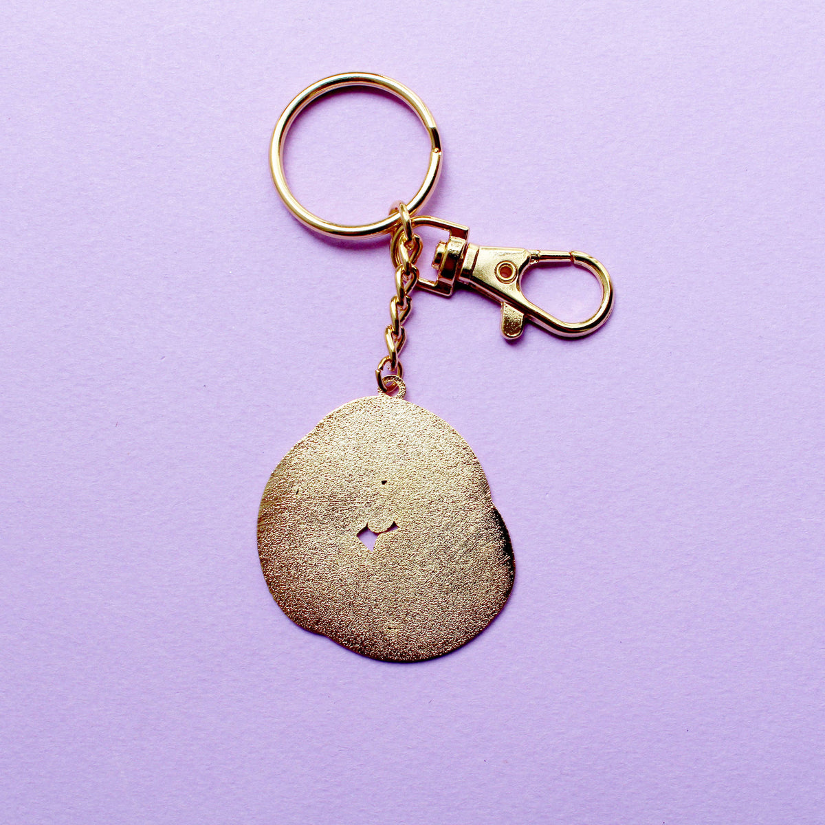 Porte-clés émail doré Glitter Punk 40 mm, trio de chats endormis soleil, lune et étoiles