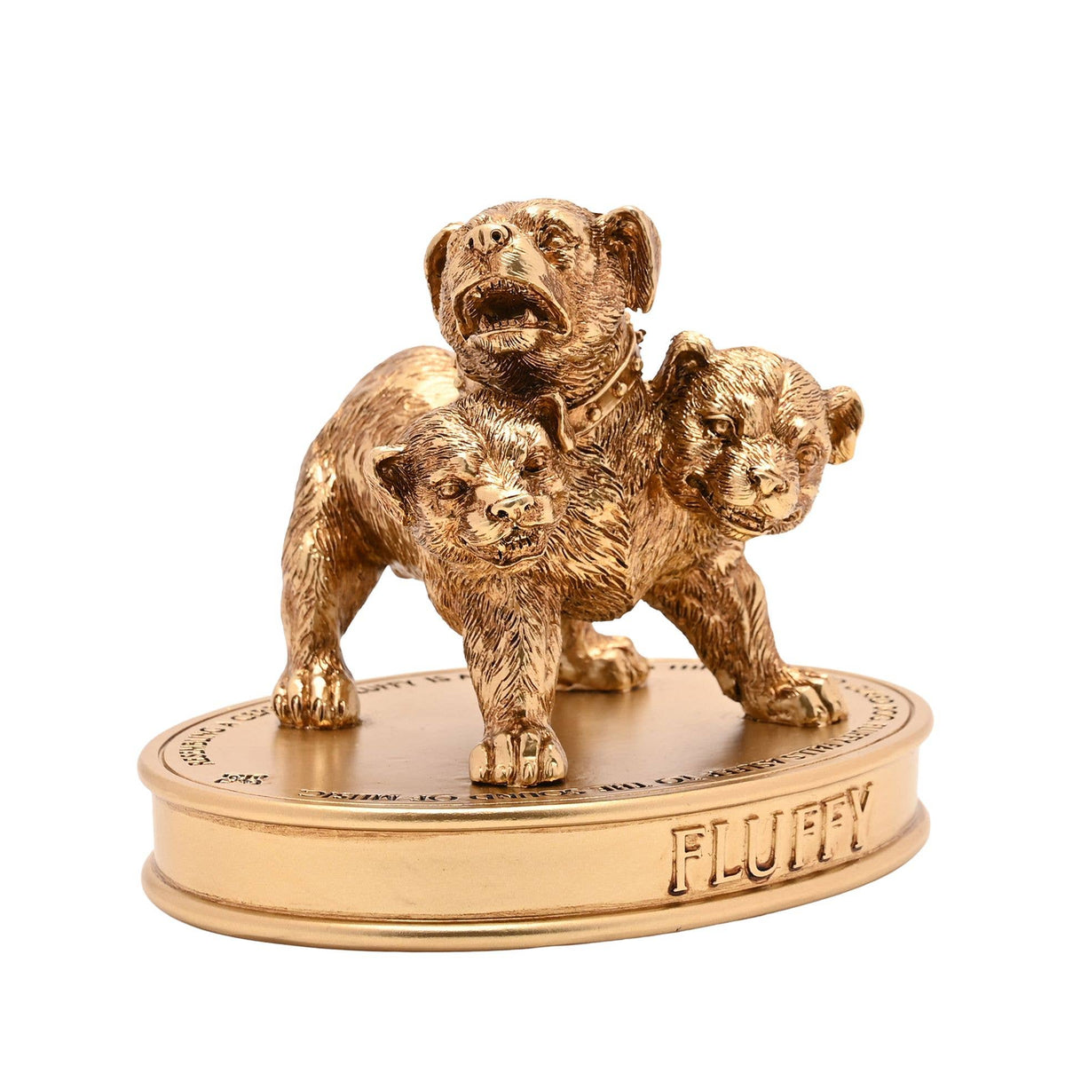 Figurine Harry Potter de Touffu, le chien à trois têtes, finition dorée