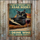 Plaque métal vintage Je bois du vin, lis des livres, connais des choses