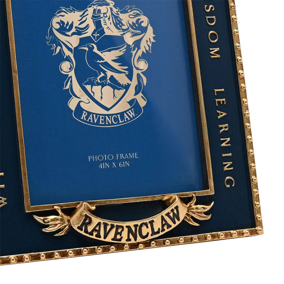 Cadre photo Harry Potter Serdaigle bleu profond aux détails dorés, blason en relief, 10 × 15 cm
