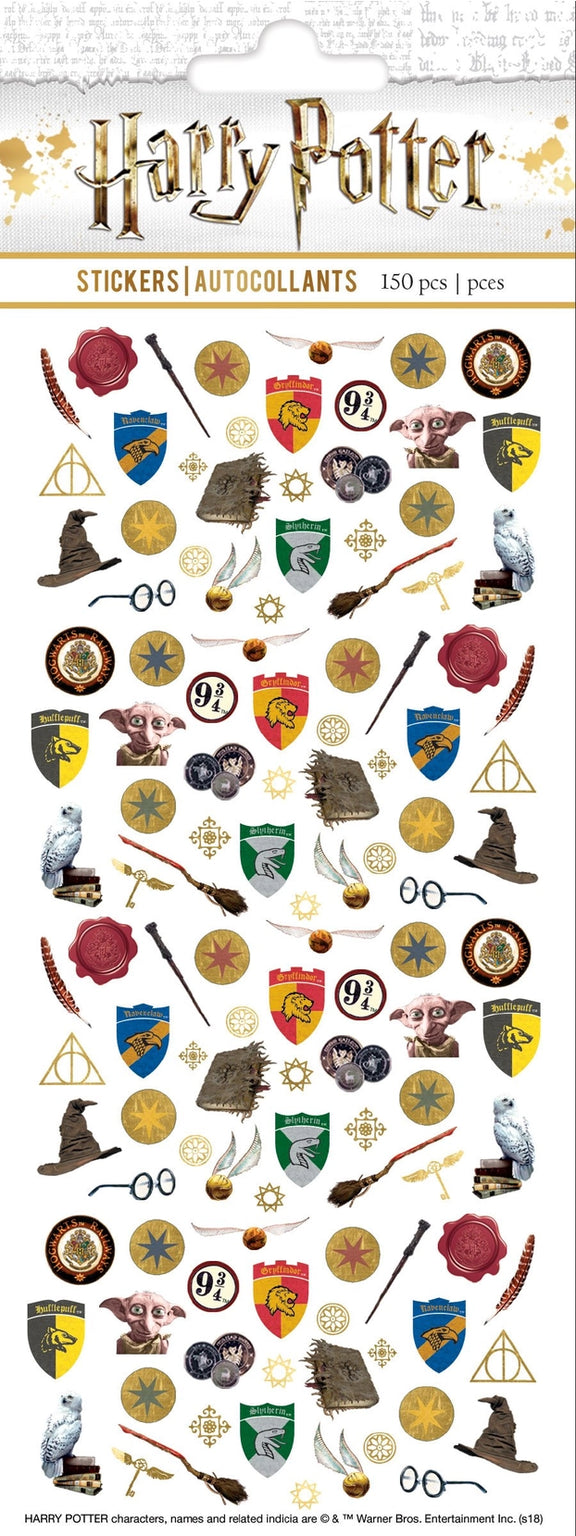 Lot de 242 mini stickers Harry Potter, blasons des quatre maisons et symboles de Poudlard