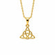 Collier Triquetra plaqué or, pendentif celtique à trois arcs entrelacés