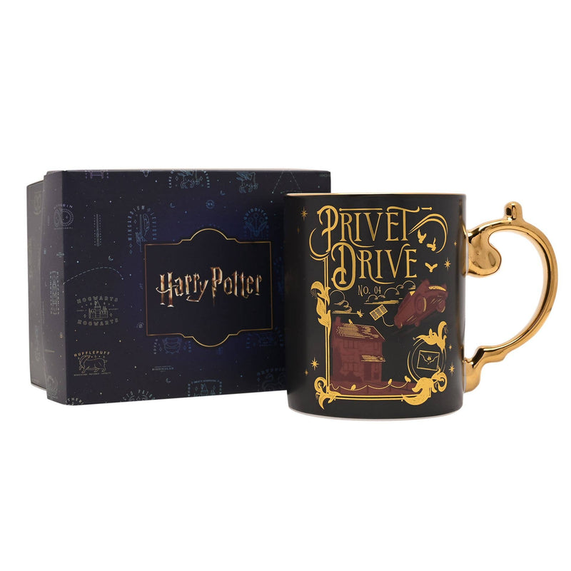 Mug en céramique Harry Potter Privet Drive de la collection Alumni, design sombre et détails dorés