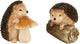 Figurines hérissons automnaux en résine décorative aux finitions réalistes, deux modèles
