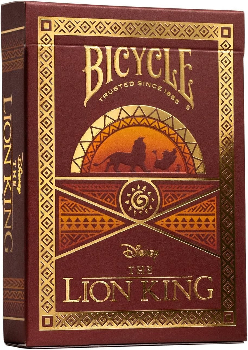Jeu de cartes Bicycle Disney Le Roi Lion édition dorée avec Simba, Timon et Pumbaa