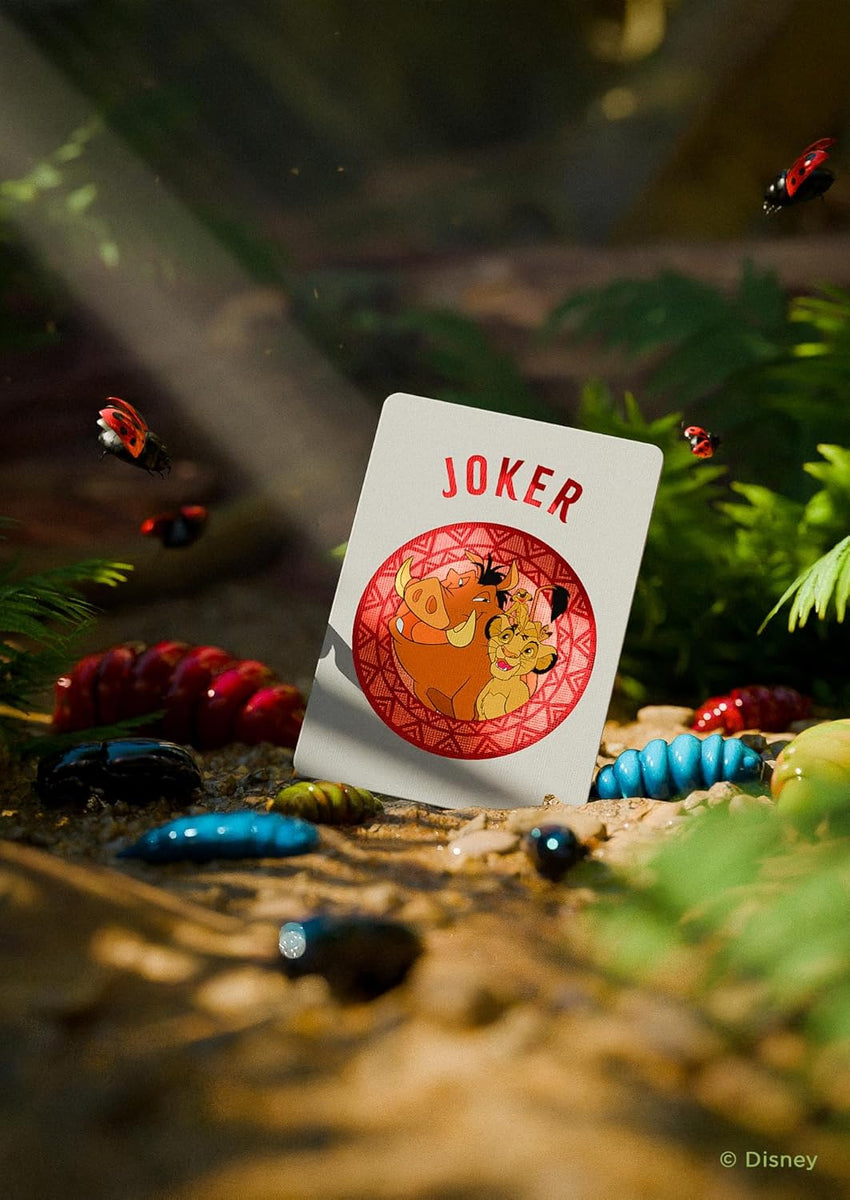 Jeu de cartes Bicycle Disney Le Roi Lion édition dorée avec Simba, Timon et Pumbaa