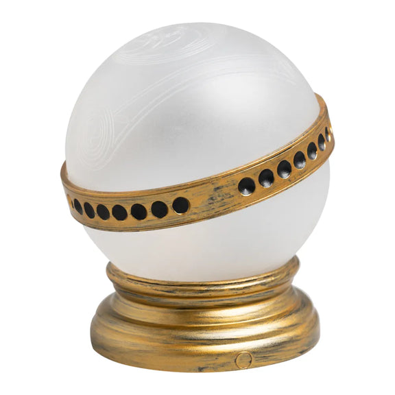 Lampe Harry Potter Rapeltout, sphère lumineuse translucide sur base dorée, LED deux modes