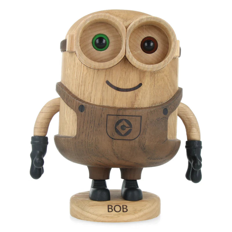 Figurine Bob des Minions grand modèle en chêne blanc et chêne fumé, design Boyhood