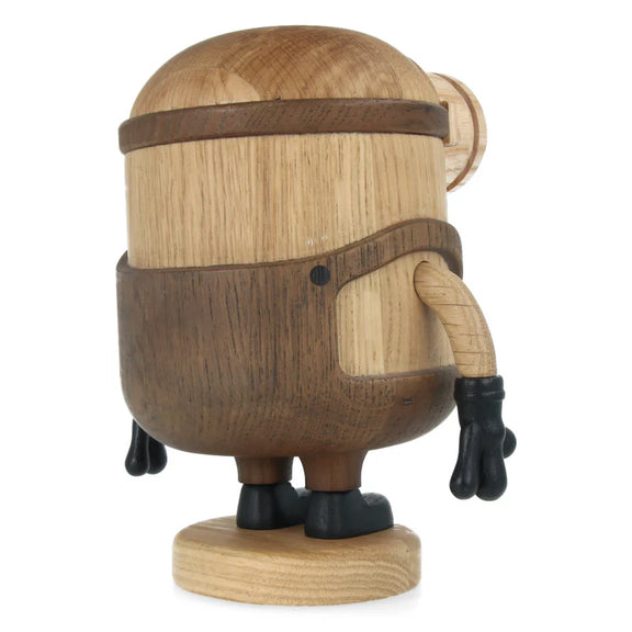Figurine Bob des Minions grand modèle en chêne blanc et chêne fumé, design Boyhood