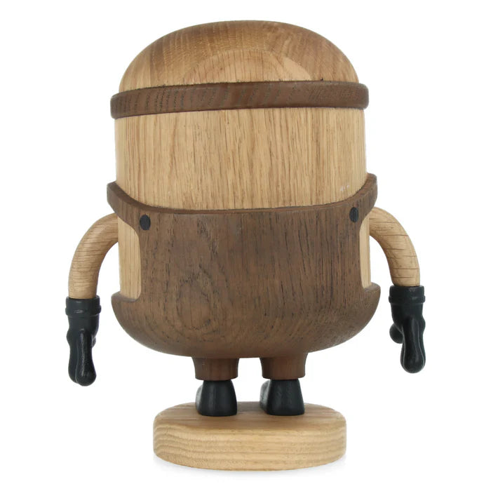 Figurine Bob des Minions grand modèle en chêne blanc et chêne fumé, design Boyhood