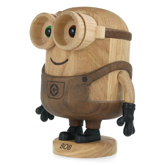 Figurine Bob des Minions grand modèle en chêne blanc et chêne fumé, design Boyhood