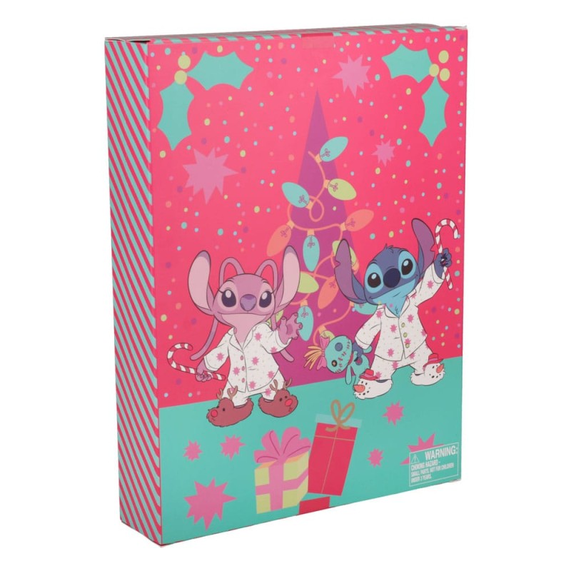 Calendrier de l'Avent Disney Stitch avec 24 cases colorées, surprises papeterie et accessoires