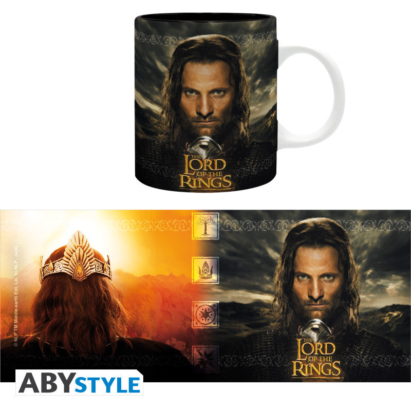 Mug céramique Le Seigneur des Anneaux illustré d'Aragorn roi du Gondor, 320 ml