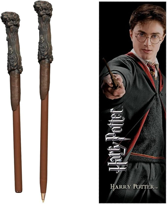 Stylo baguette magique Harry Potter à manche texturé avec marque-page assorti
