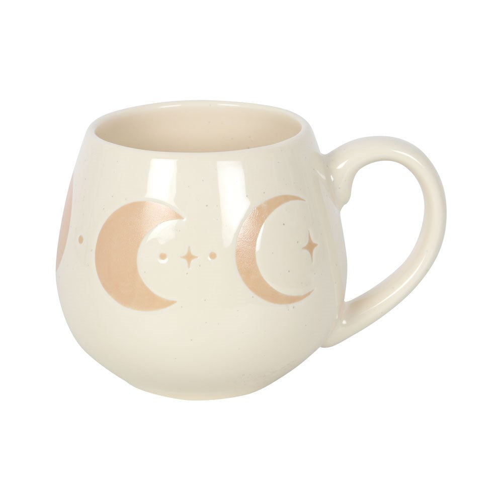 Mug rond en céramique décoré d'un motif de phases de lune, contenance 500 ml