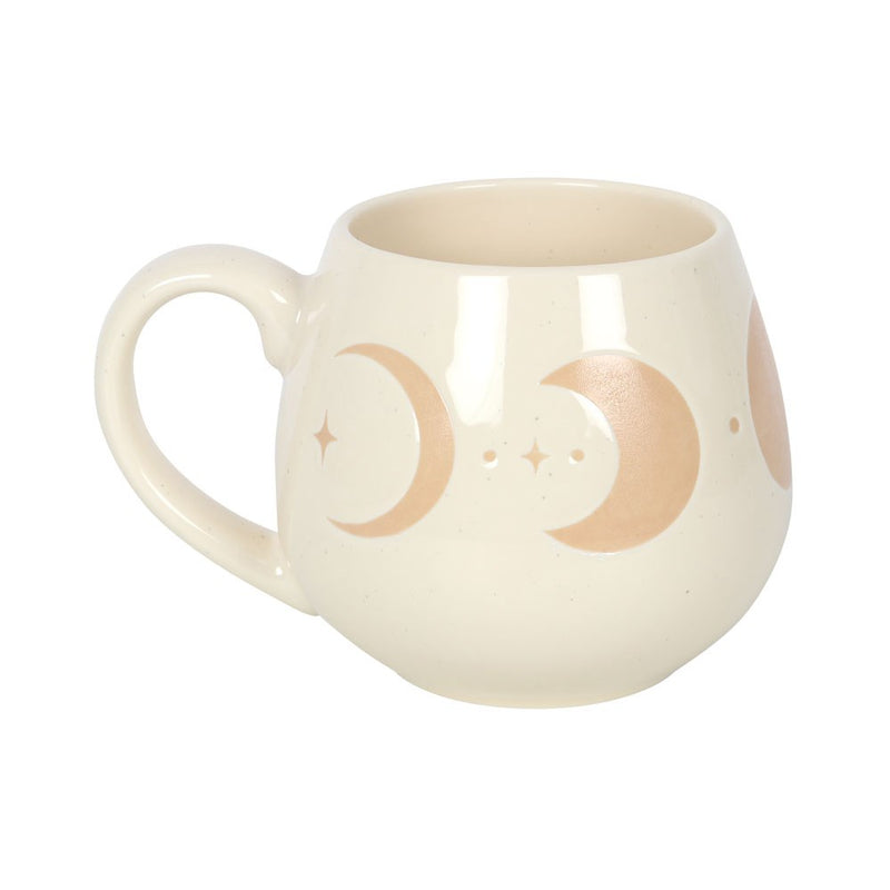 Mug rond en céramique décoré d'un motif de phases de lune, contenance 500 ml