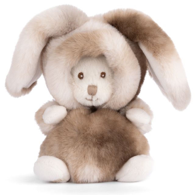 Peluche Bukowski Ziggy, ourson de 15 cm en costume de lapin brun à capuche