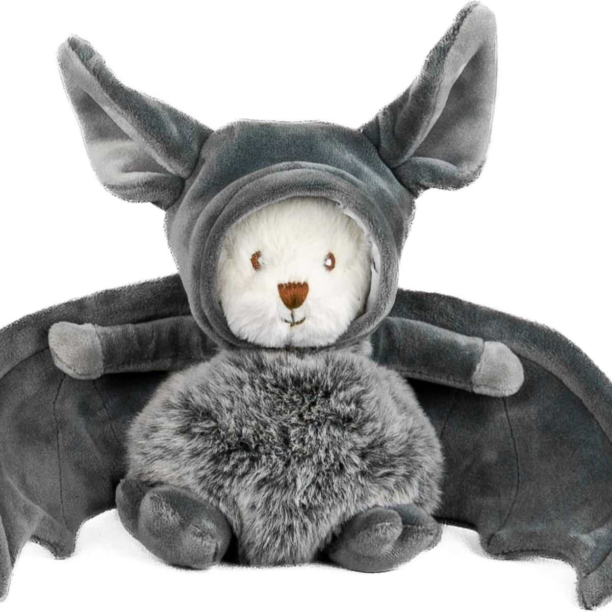 Peluche Bukowski Ziggy Bat, ourson crème déguisé en chauve-souris avec ailes grises
