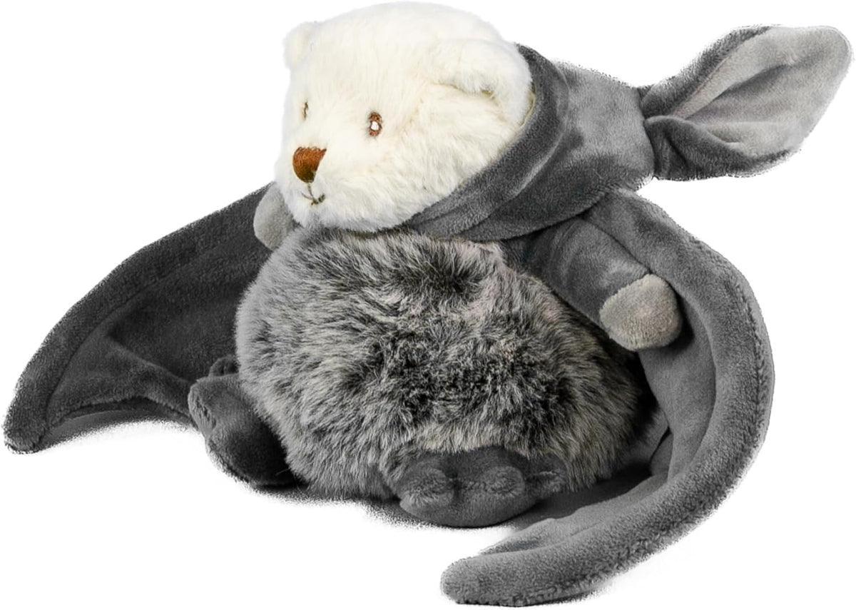 Peluche Bukowski Ziggy Bat, ourson crème déguisé en chauve-souris avec ailes grises