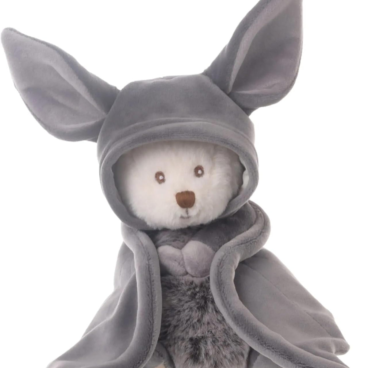 Peluche Bukowski Ziggy Bat, ourson crème déguisé en chauve-souris avec ailes grises