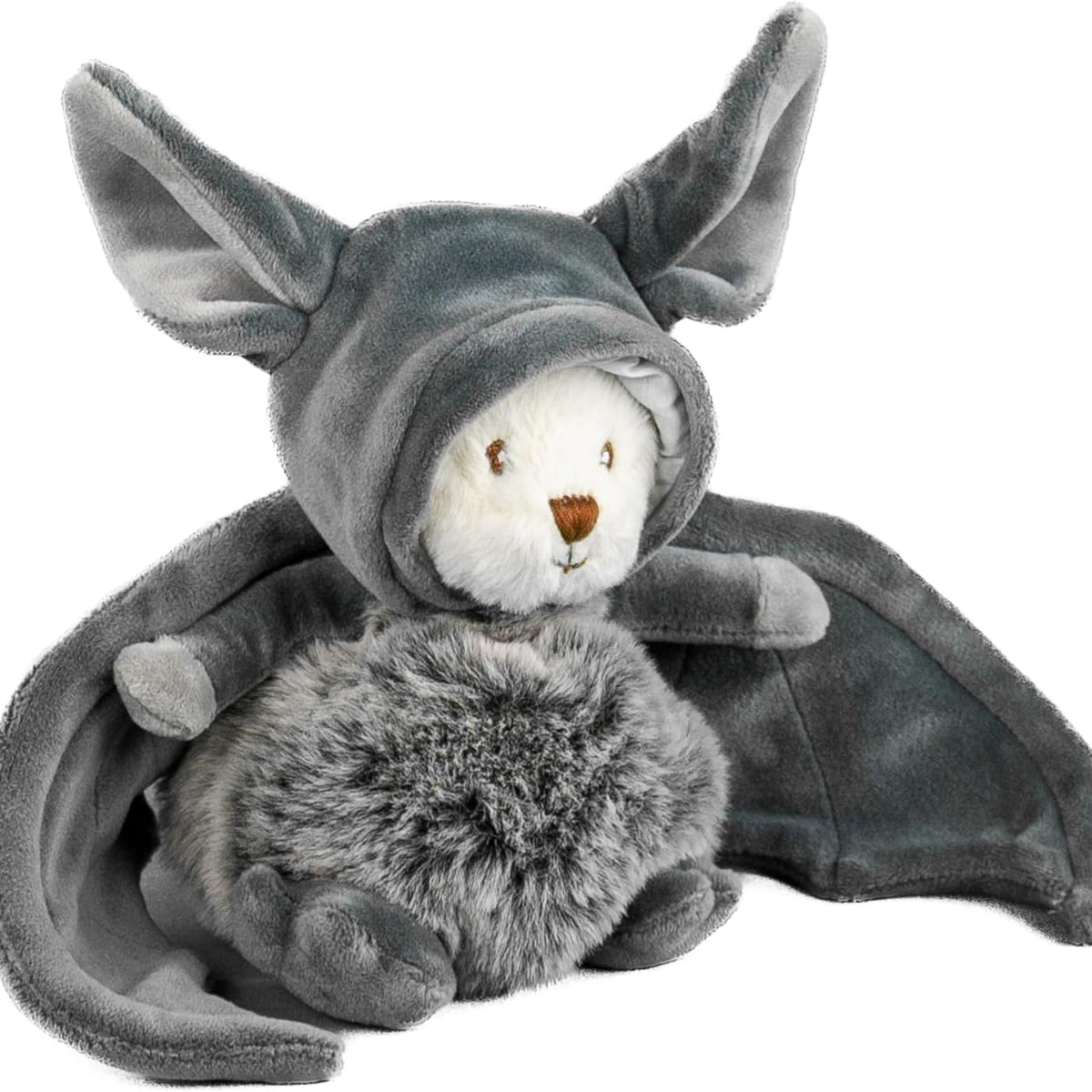 Peluche Bukowski Ziggy Bat, ourson crème déguisé en chauve-souris avec ailes grises