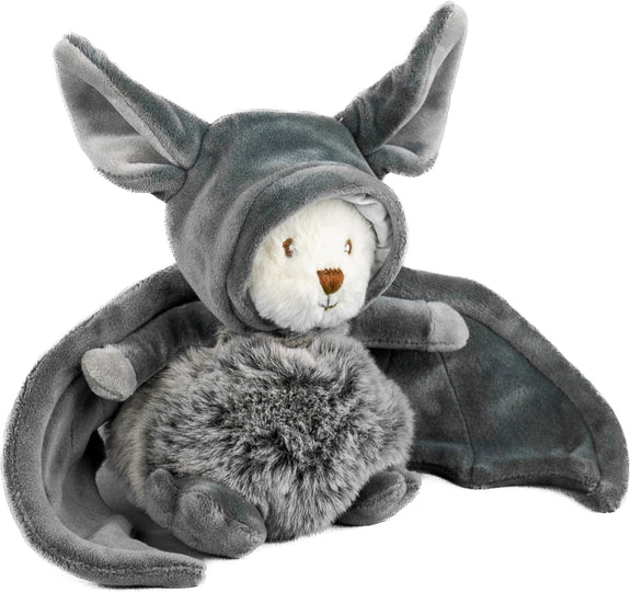 Peluche Bukowski Ziggy Bat, ourson crème déguisé en chauve-souris avec ailes grises