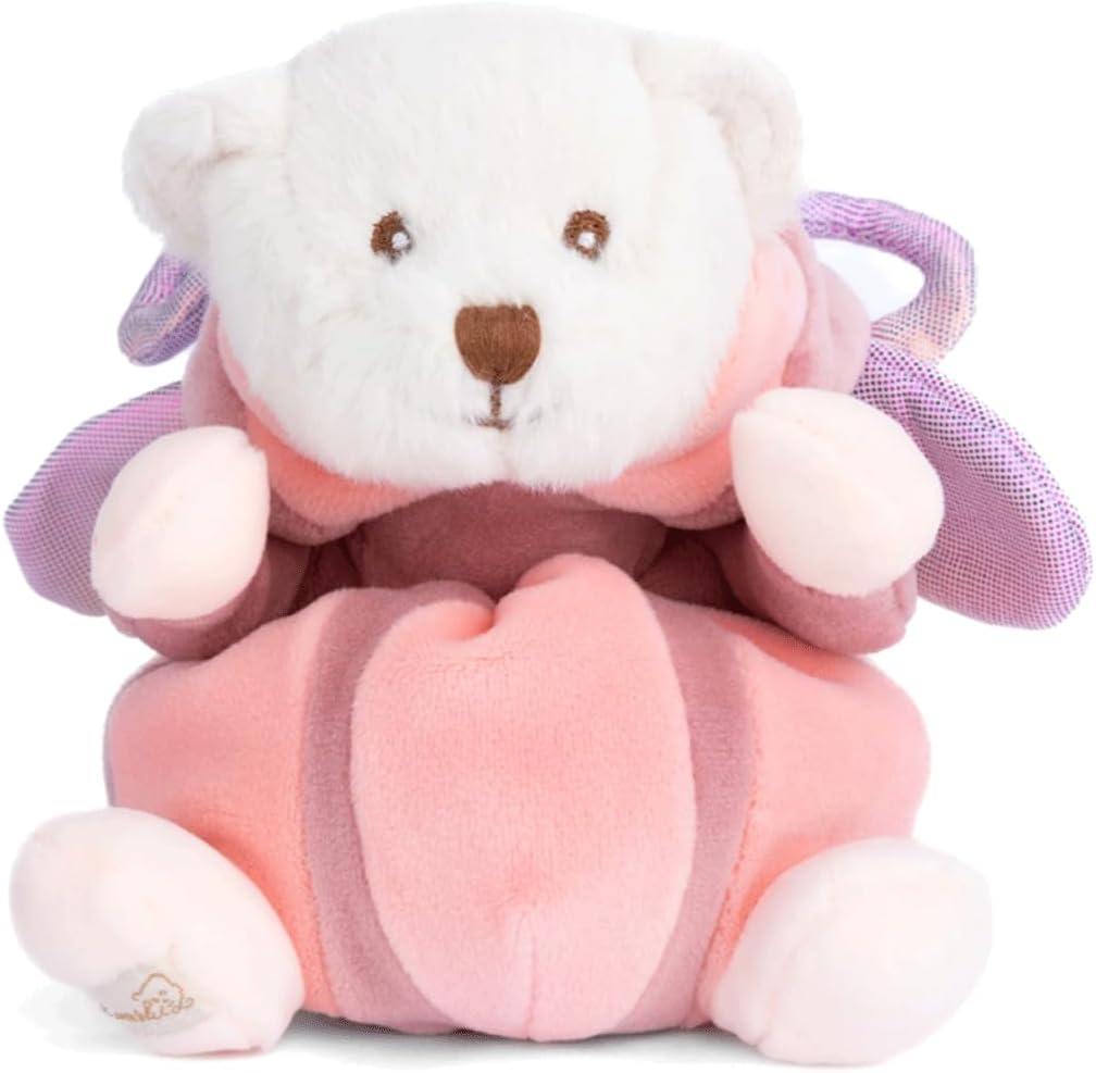 Peluche Bukowski Ziggy Butterfly, ourson déguisé en papillon rose et mauve, 15 cm