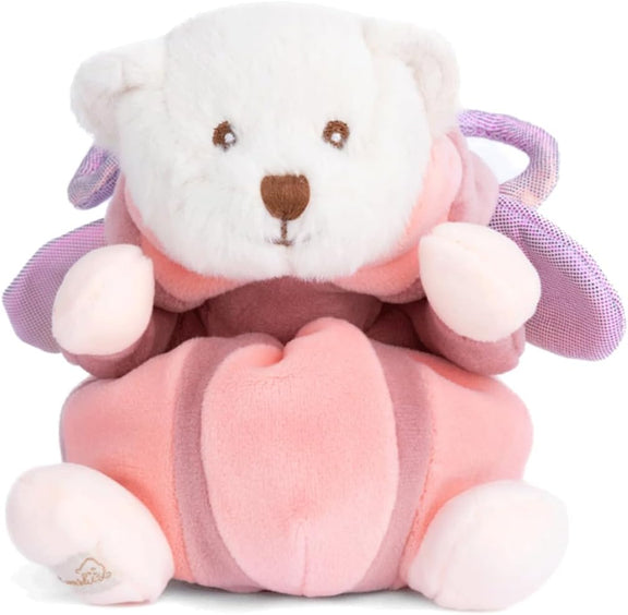 Peluche Bukowski Ziggy Butterfly, ourson déguisé en papillon rose et mauve, 15 cm