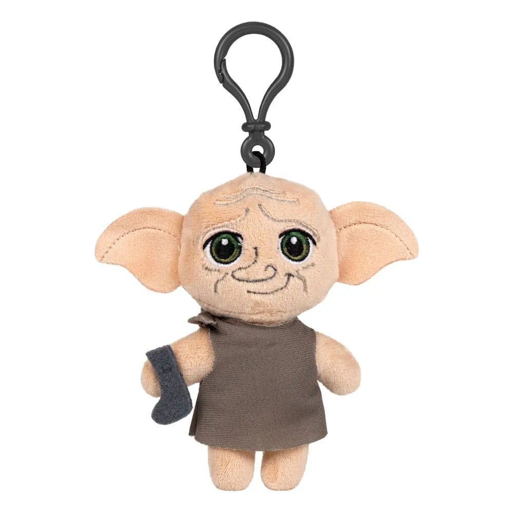 Porte-clés peluche Dobby de 13 cm en taie d'oreiller tenant une chaussette, accessoire Harry Potter