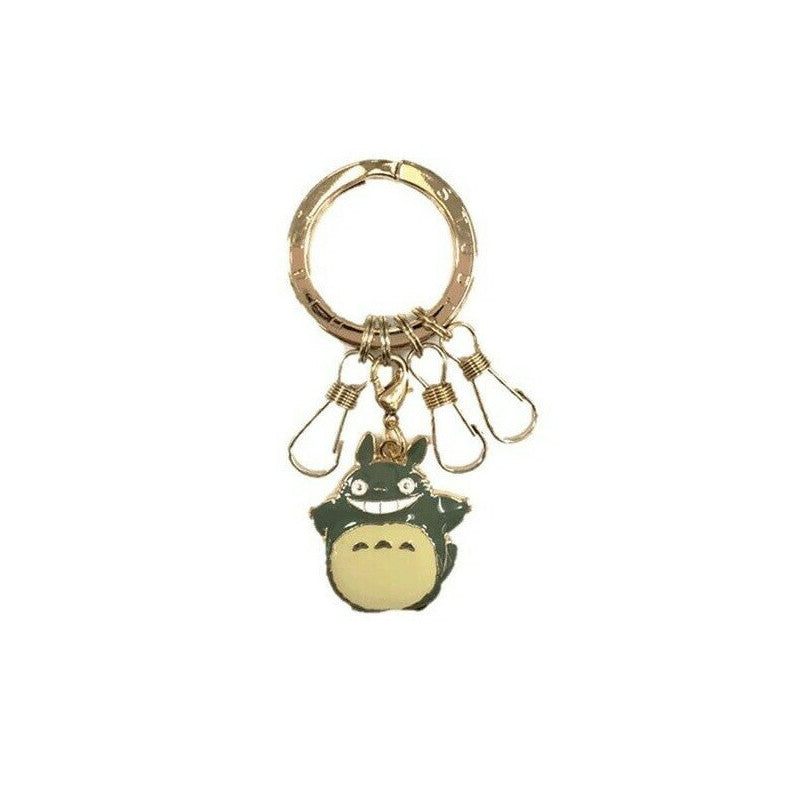 Porte-clés Totoro souriant en métal doré, Mon Voisin Totoro Studio Ghibli