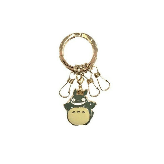Porte-clés Totoro souriant en métal doré, Mon Voisin Totoro Studio Ghibli