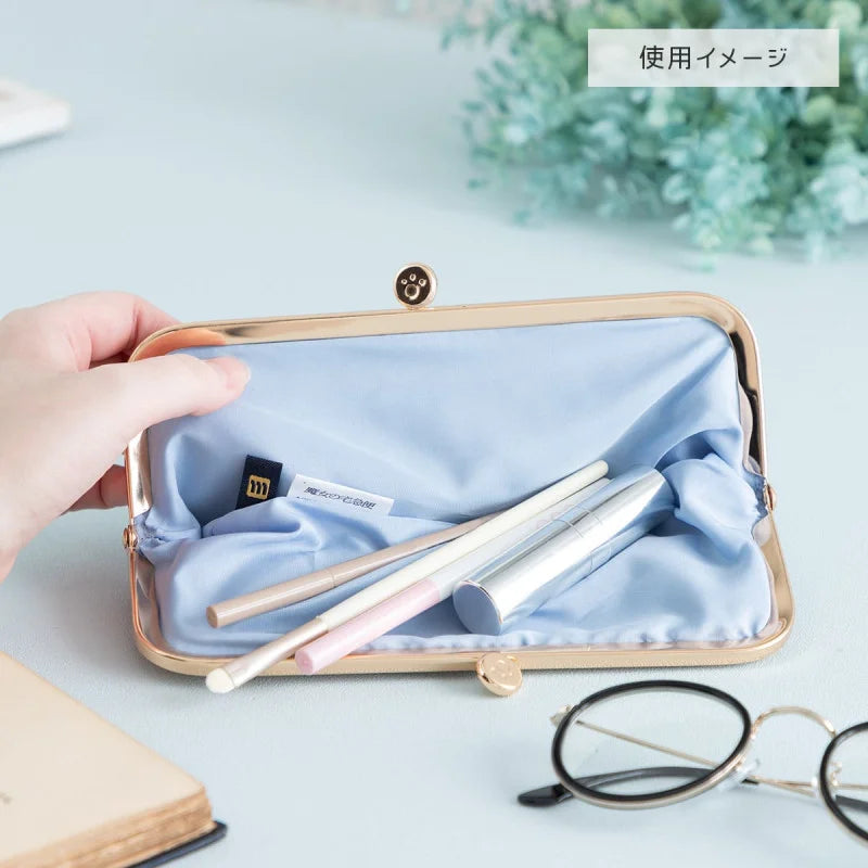 Porte-monnaie trousse Jiji Fleur Bleue Studio Ghibli avec chat noir Jiji et fermoir doré