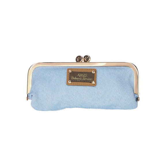 Porte-monnaie trousse Jiji Fleur Bleue Studio Ghibli avec chat noir Jiji et fermoir doré