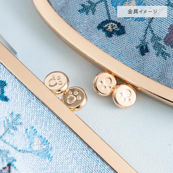Porte-monnaie trousse Jiji Fleur Bleue Studio Ghibli avec chat noir Jiji et fermoir doré