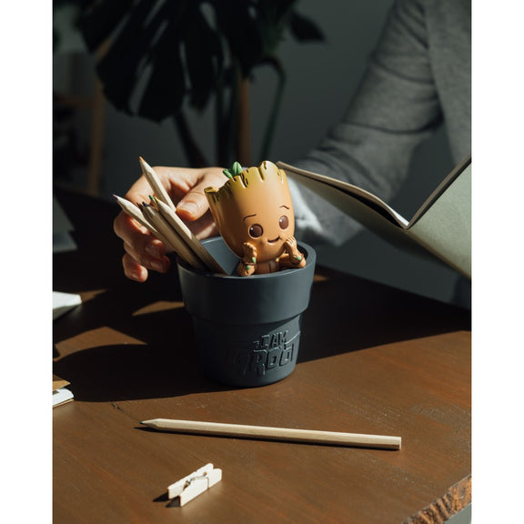Pot à crayons Baby Groot Marvel en résine peinte à la main, Gardiens de la Galaxie