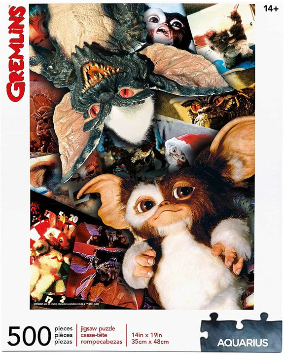 Puzzle Gremlins 500 pièces réunissant Gizmo et les créatures déjantées du film des années 80