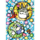 Puzzle transparent effet vitrail de 208 pièces représentant Totoro et ses amis de la forêt