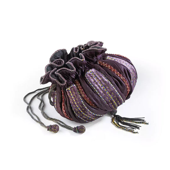 Réplique officielle du sac perlé d'Hermione Granger en tissu violet brodé