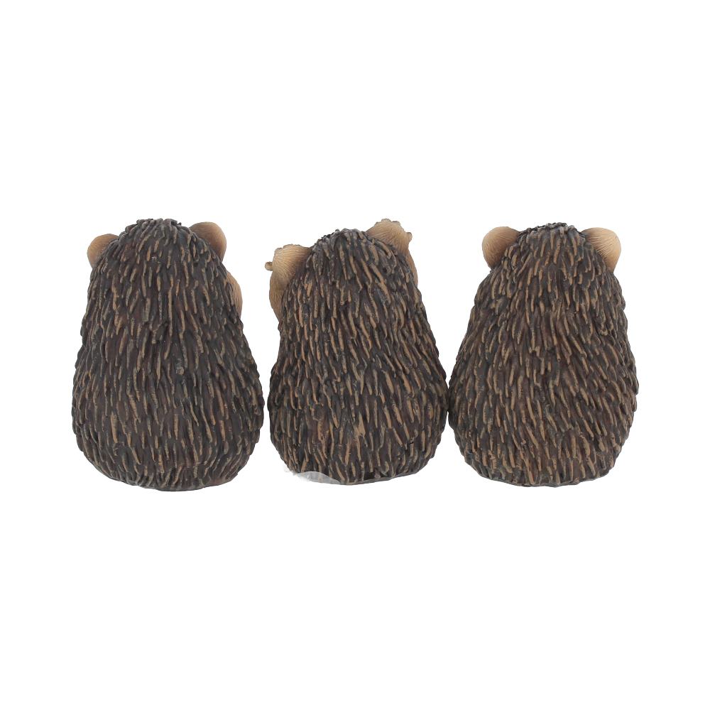 Trio de figurines hérissons sages en résine, postures du mantra mizaru kikazaru iwazaru